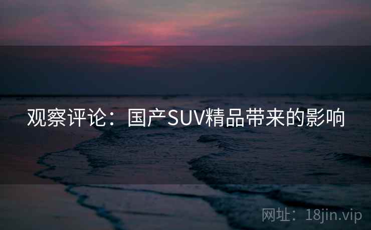 观察评论:国产SUV精品带来的影响